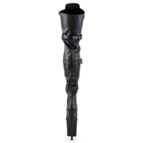 Sky-High Edgy Buckles Thigh-High Pole Dancing Heels