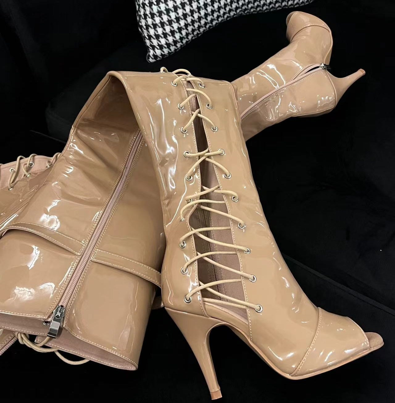 lace up boots with a heel