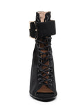 Chic Buckle Accent Lace-Up Professional Dance Heels