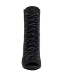 Tacones de baile con cordones de terciopelo negro