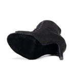 Tacones de baile con cordones de terciopelo negro