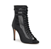 Ethereal Mesh Dance Heels in Black