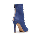 Denim Dusk Lace-Up Dance Heels