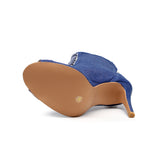 Denim Dusk Lace-Up Dance Heels