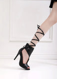 Siren Straps Dance Heels in Black