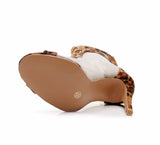 Tacones de baile de malla etéreos con estampado de leopardo