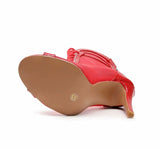 Tacones de baile de malla etéreos en rojo