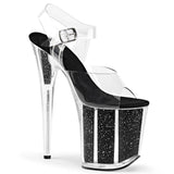 Tacones de baile en barra con brillo y glamour