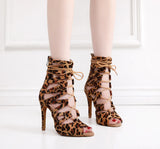 Wild Stride Lace-Up Dance Heels Shoes