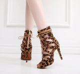 Wild Stride Lace-Up Dance Heels Shoes