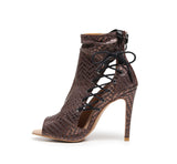 Siren Straps Dance Heels in Brown