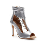 Siren Straps Dance Heels in Silver