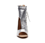 Siren Straps Dance Heels in Silver