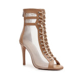 Ethereal Mesh  Dance Heels in Nude