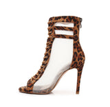 Ethereal Mesh  Dance Heels in Leopard Print